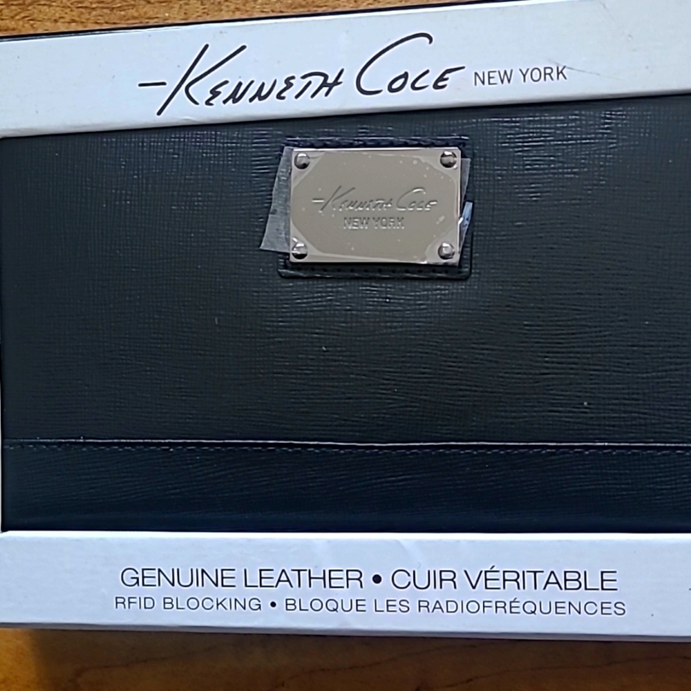 New-Kenneth Cole genuine leather RFID blocking wallet